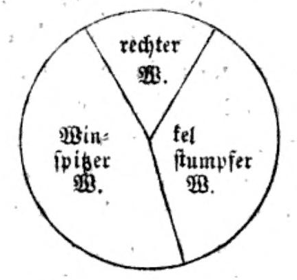 Ein Kreis, durch drei Strahlen aus einem Punkt in drei Sektoren getheilt: rechter W., spitzer W., stumpfer W.; W. bedeutet Winkel. Der Kreis selbst trägt die Aufschrift Winkel, getheilt Win- im linken Sektor und kel im rechten.